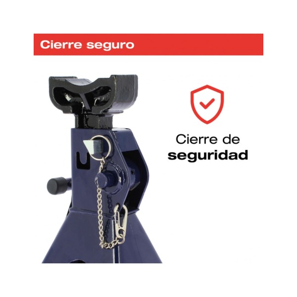 Caballetes para Coches y Otros Vehículos de 3 Toneladas 3000kg Reforzado con Pasador de Seguridad y Homologado 2und